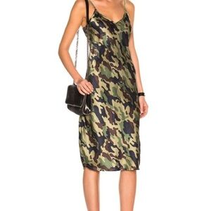 Nili Lotan Camouflage Slip Dress Size XS